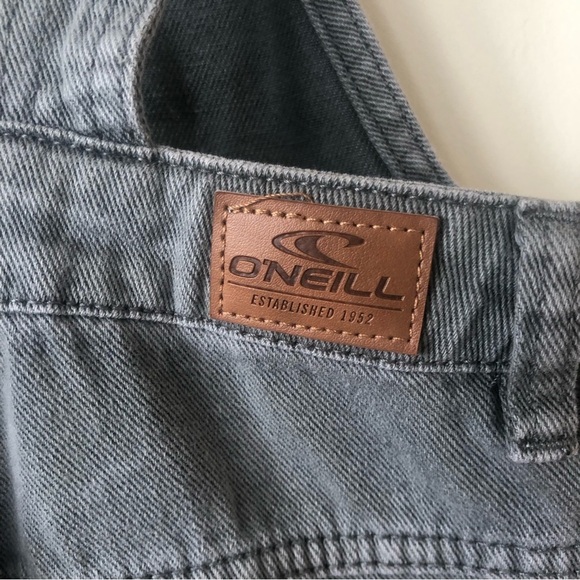 O’Neill Gray Mathilda Denim Short Raw Hem Overalls Size 1 (juniors) - Picture 12 of 12